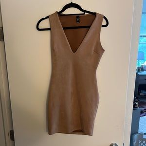 Suede bodycon dress